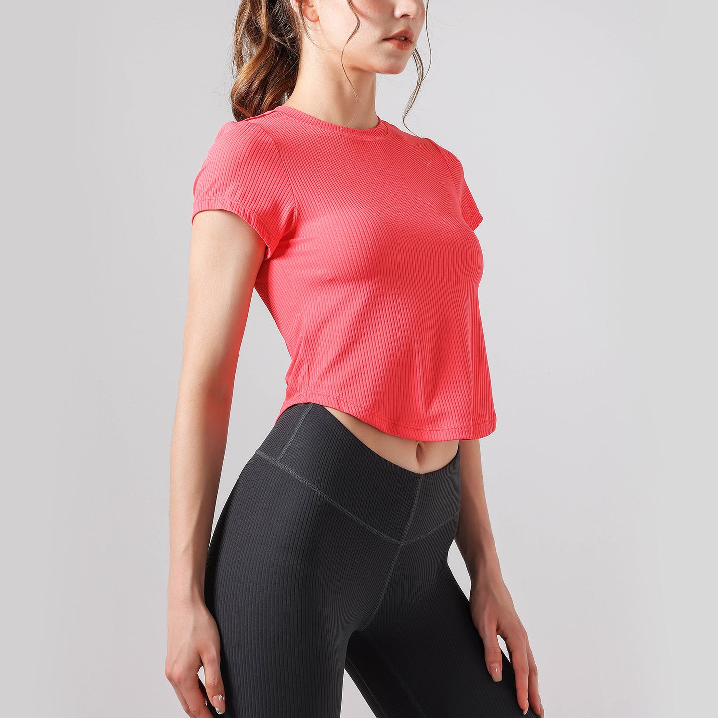 Threaded Yoga Wear Skin-friendly Slimming Sports T-shirt