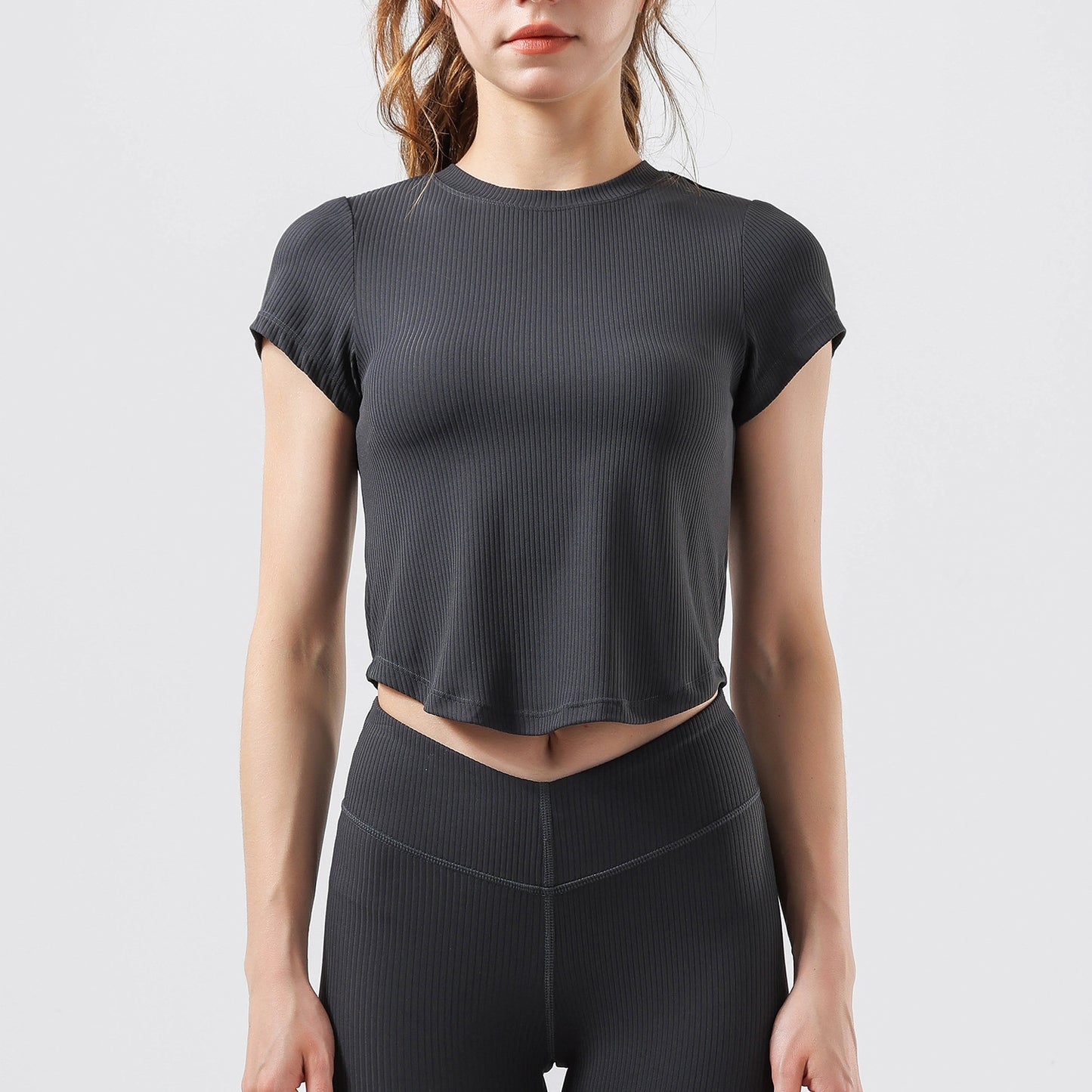 Threaded Yoga Wear Skin-friendly Slimming Sports T-shirt