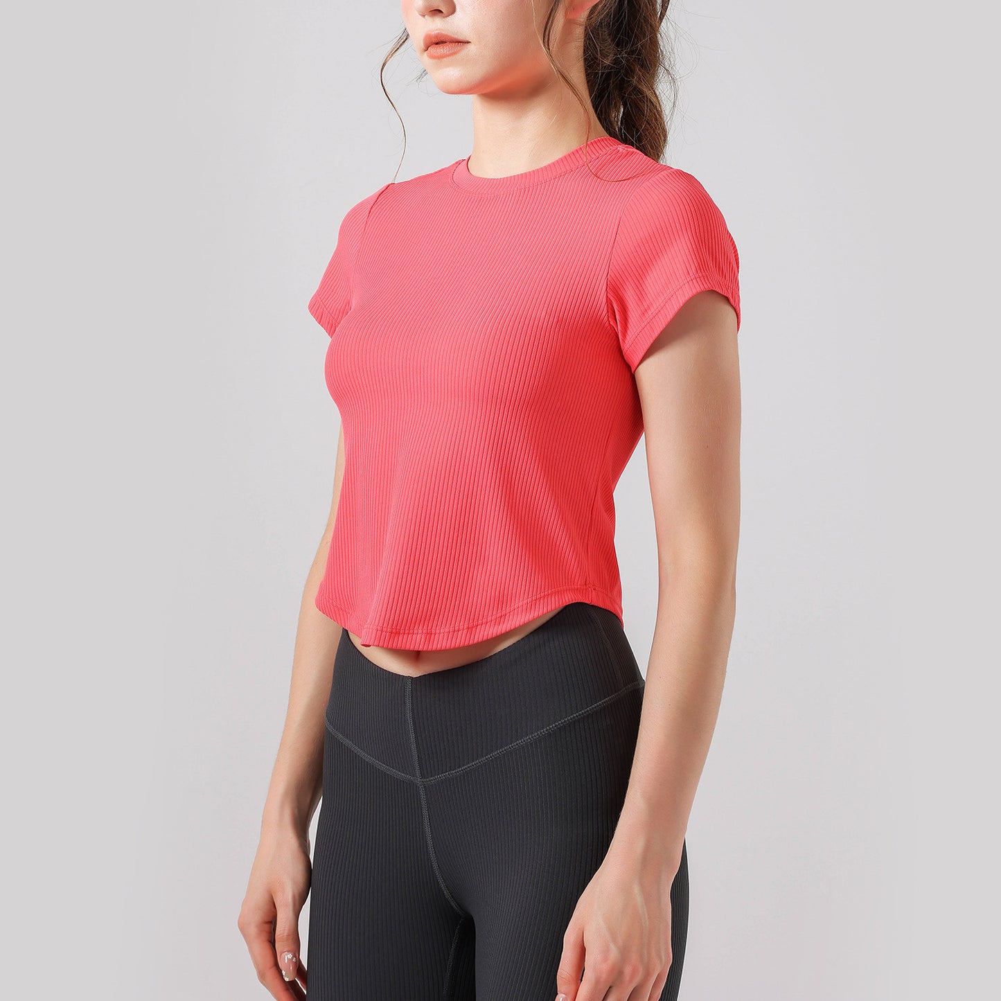 Threaded Yoga Wear Skin-friendly Slimming Sports T-shirt