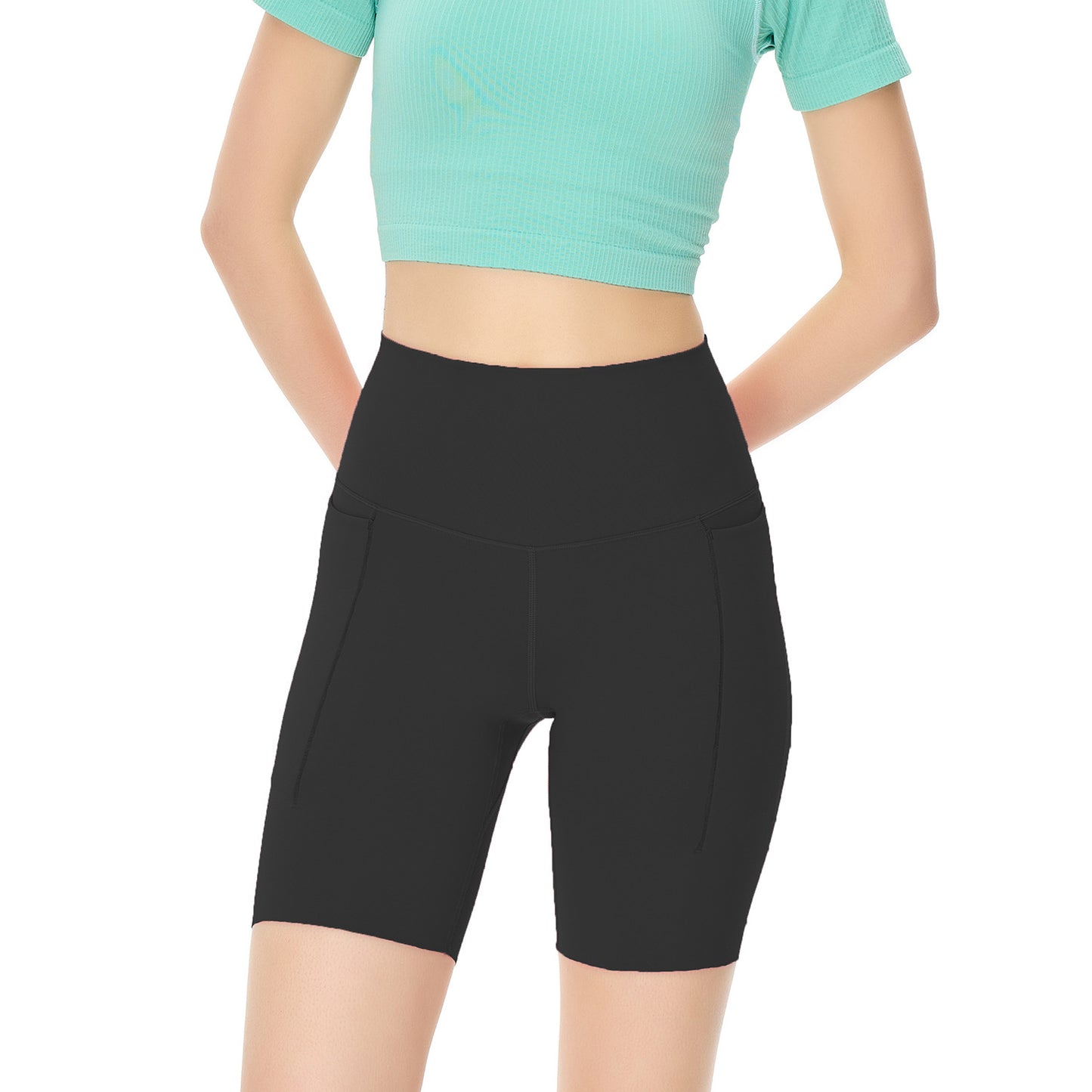 New High Waist Lifting Gym Biker Shorts
