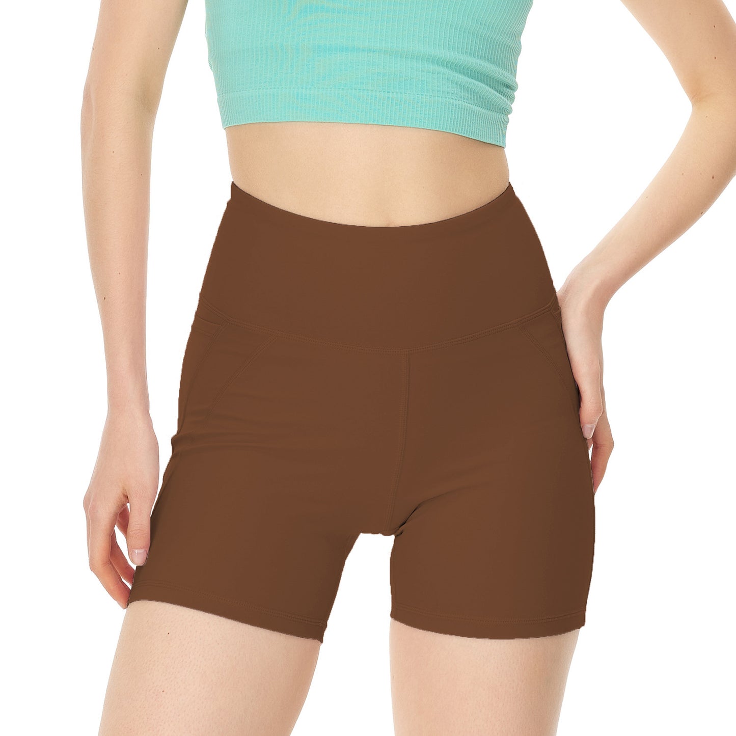 High-waisted Belly Tightening Hip Lift Pocket Biker Pants
