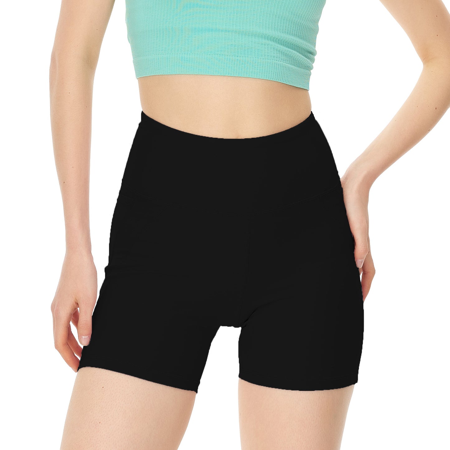 High-waisted Belly Tightening Hip Lift Pocket Biker Pants
