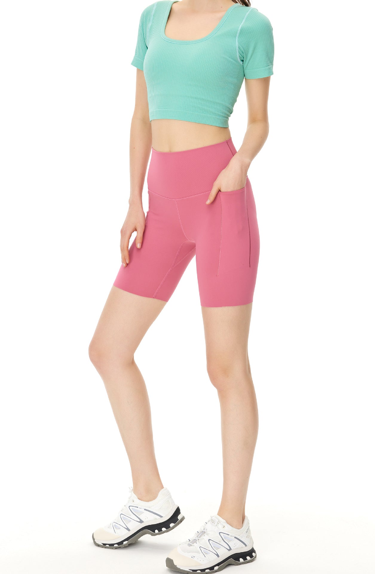 New High Waist Lifting Gym Biker Shorts