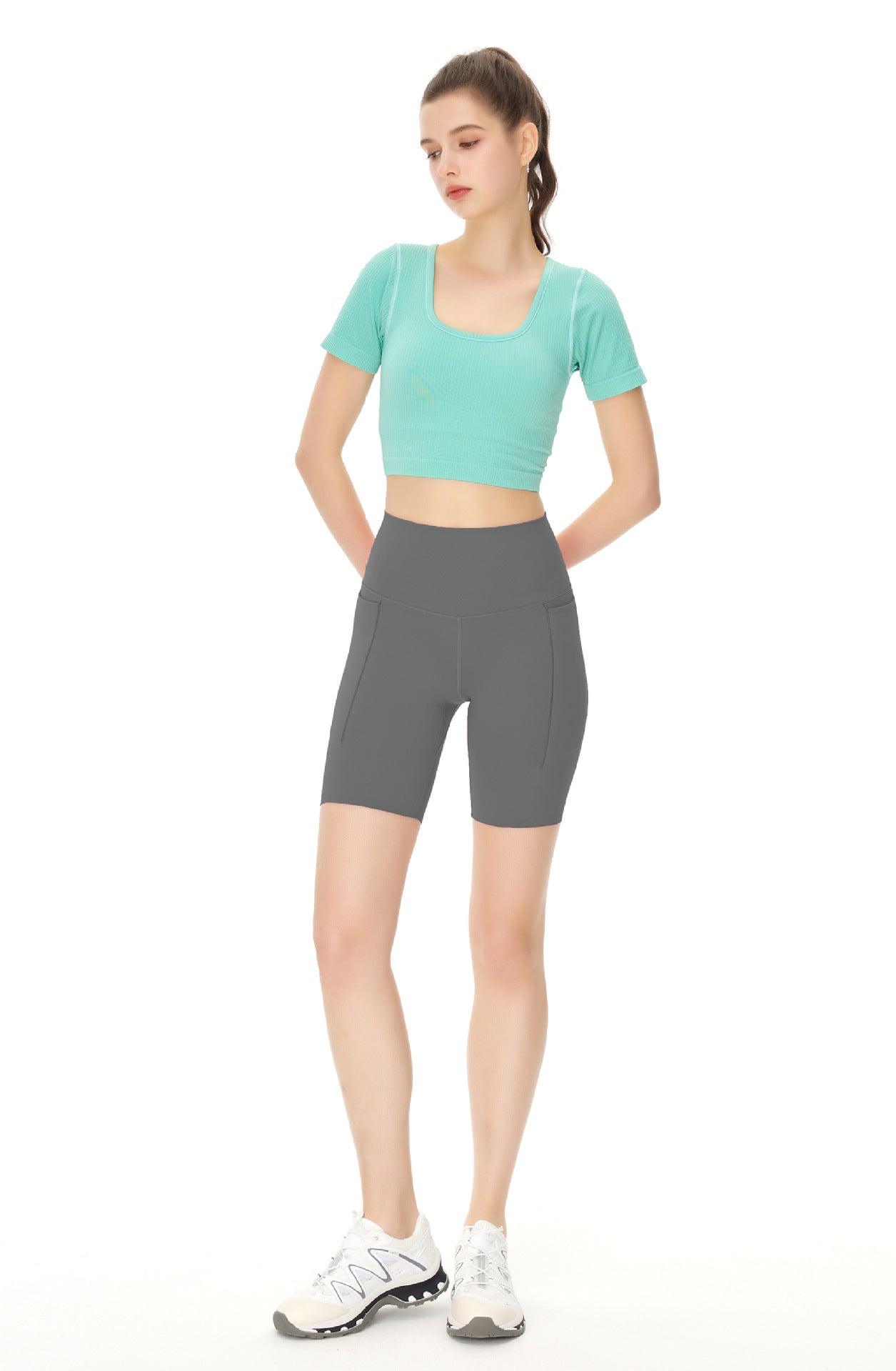 New High Waist Lifting Gym Biker Shorts