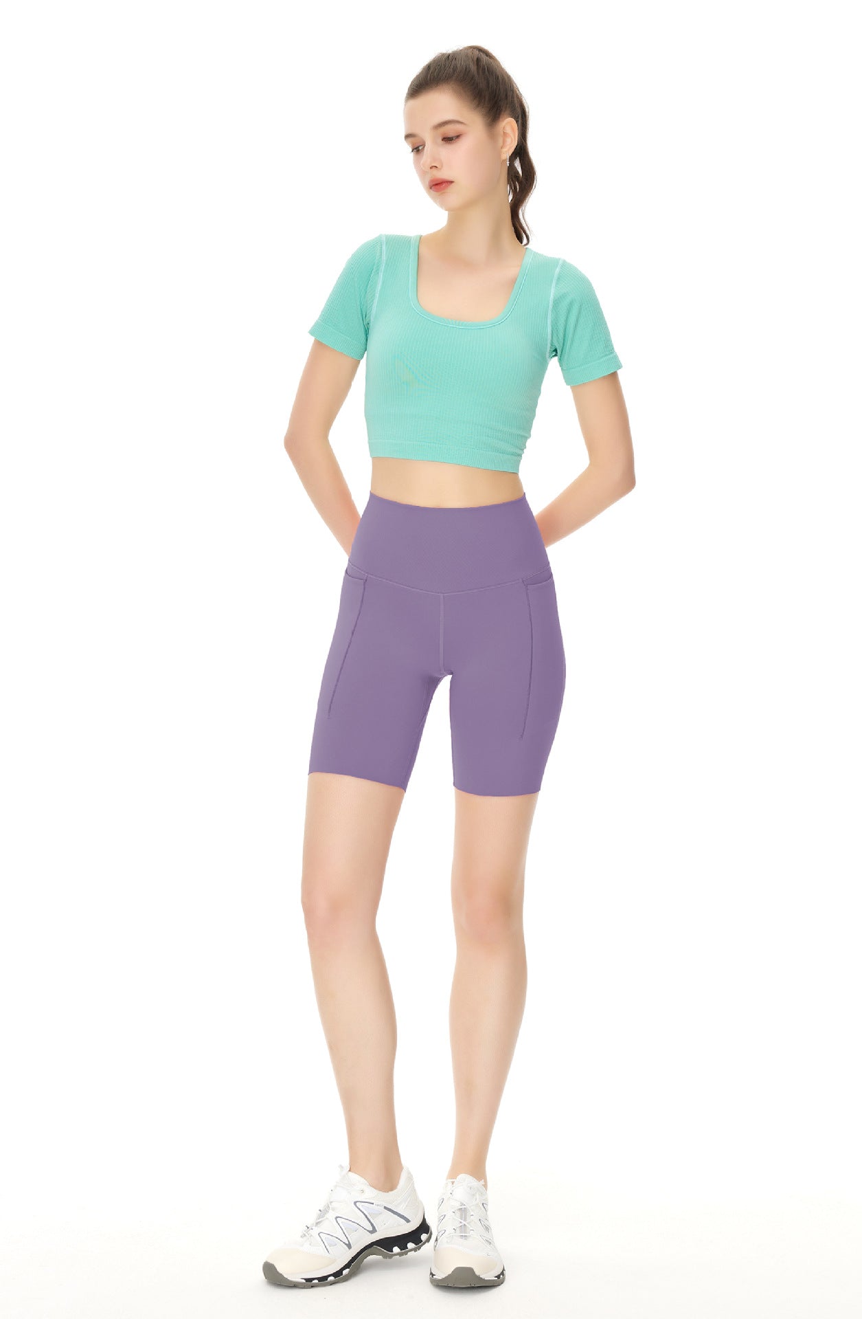 New High Waist Lifting Gym Biker Shorts