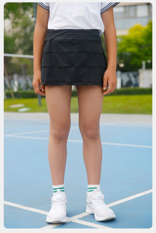 Kids Tennis Skirts Mid-Waisted Pleated