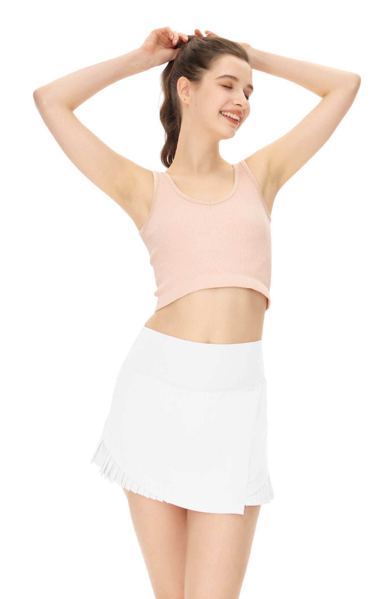 High-waisted Panelled Pleated Tennis skirt