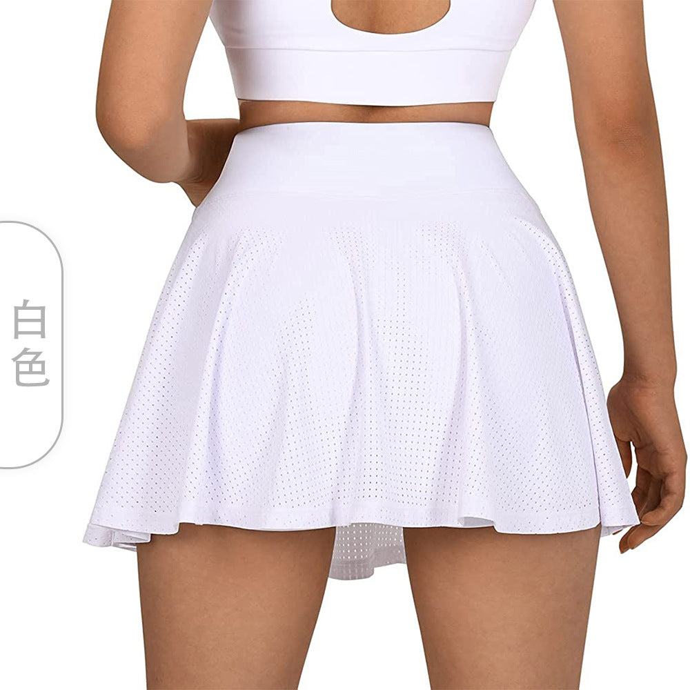 Pleated Waist Mesh Golf Tennis Skirt Hakama