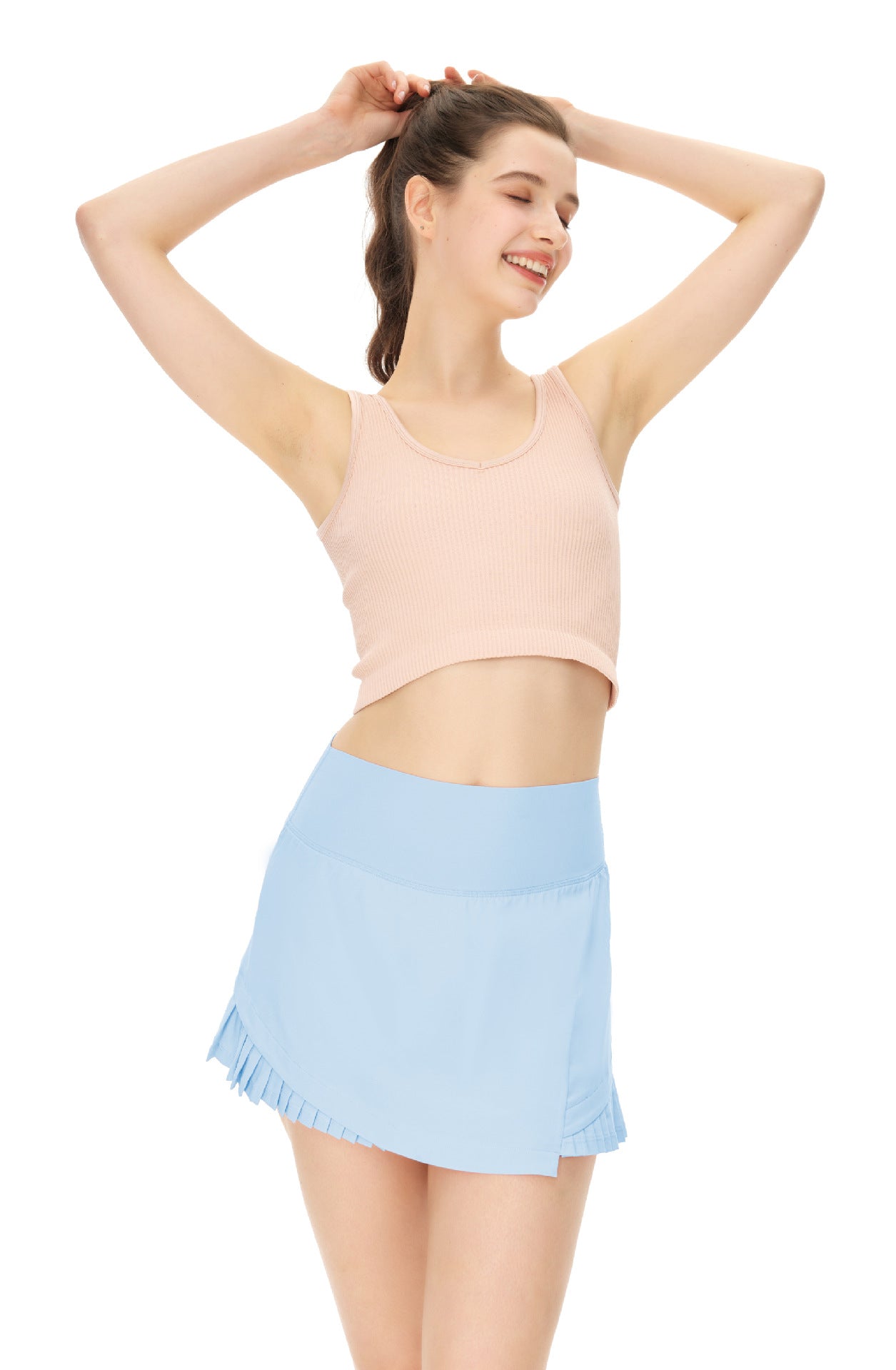 High-waisted Panelled Pleated Tennis skirt