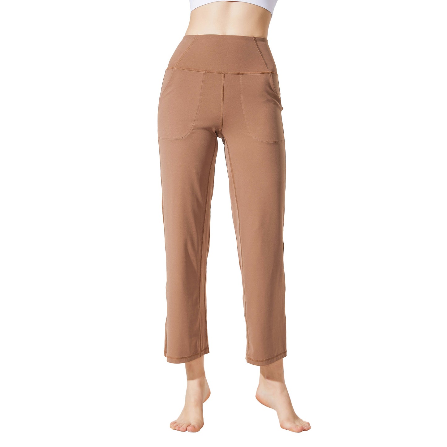 High-waisted Tummy Loose Fit sports Wid Leg Pants