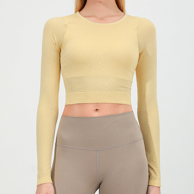 Cross-border Seamless Knitted Yoga Long Sleeve