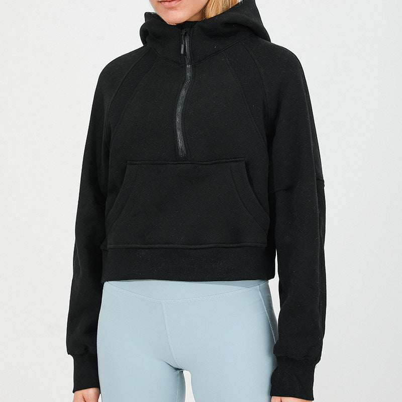 Thickened and Warm Scuba Hoodie with Fleece sports