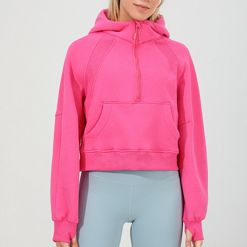 Thickened and Warm Scuba Hoodie with Fleece sports