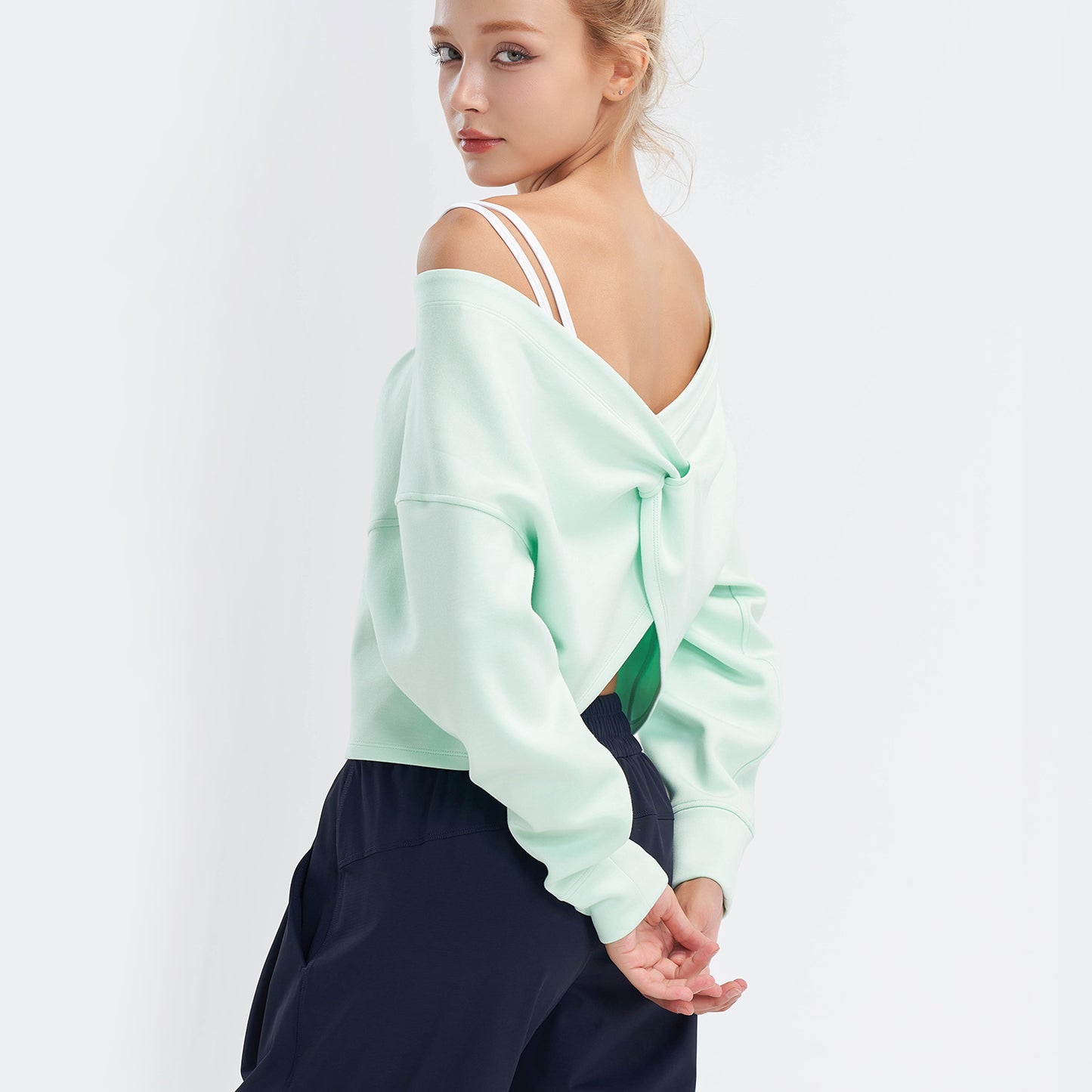 Lulu's New Top Two Wear Crop Top Long Sleeve Yoga Shirt