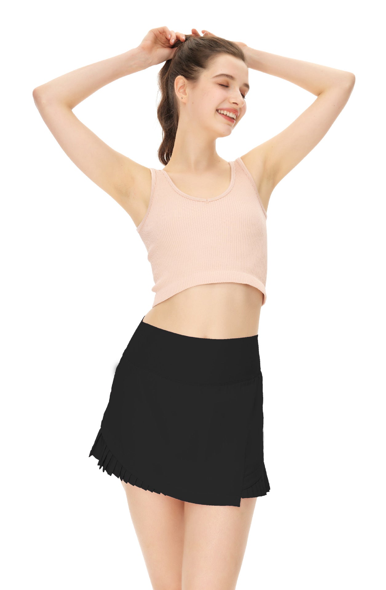 High-waisted Panelled Pleated Tennis skirt